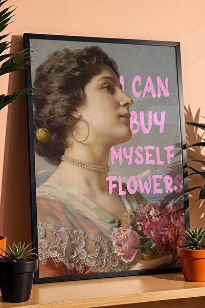 Saturn I Can Buy Myself Flowers Framed Painting Wall Decor for Teen Girl's Ro...