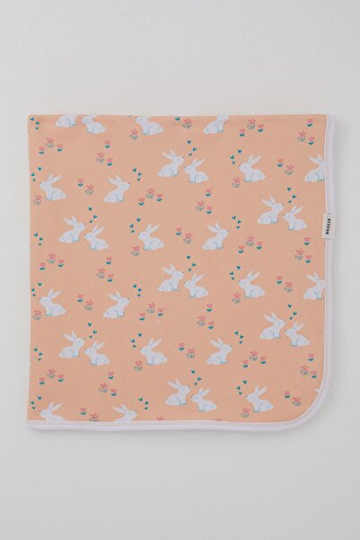 Breeze Newborn Baby Blanket with Cute Rabbits Pattern and Flowers, Standard, ...