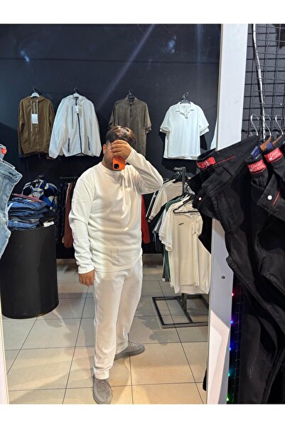 Q45collection White Men's Two-Piece Tracksuit Set