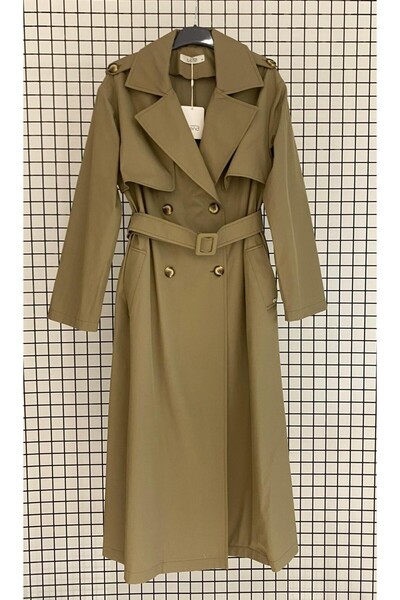 Armine Trend New Season Epaulet Summer Cotton Trench Coat