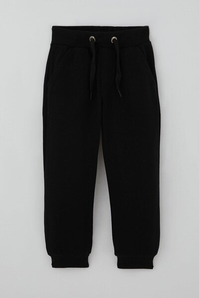 Breeze Boy's Sweatpants with Lacing Accessories and Pockets, Ages 2-6, Black