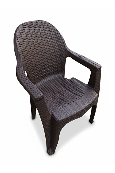 ANAKA Plastic chair with rattan arms