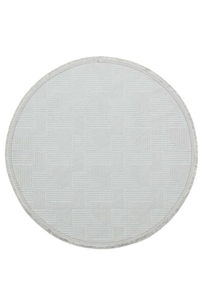 Nun Halı Makinede Yıkanabilir Kaymaz Taban Dekoratif Stella Halı Yuvarlak