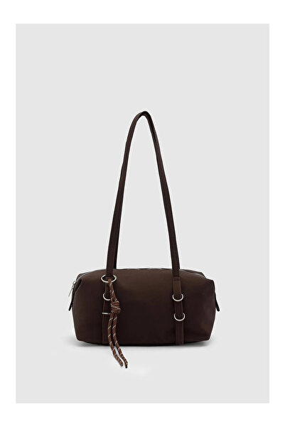 İlu Bags Velour Charmlı Suede Hand and Shoulder Bag
