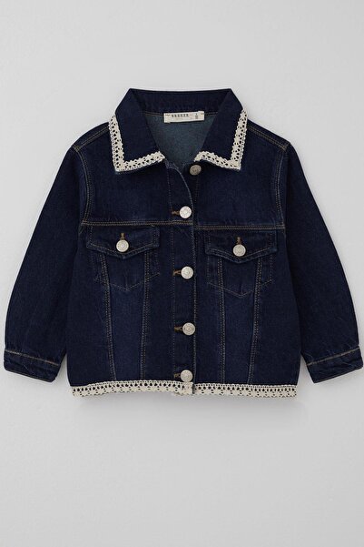 Breeze Jachetă din denim pentru fete, cu guler și buzunare cu detalii din gui...