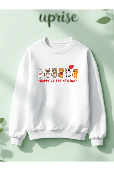 Vordevia Valentines Day Printed Cotton 3 Thread Threaded Crew Neck Oversize S...