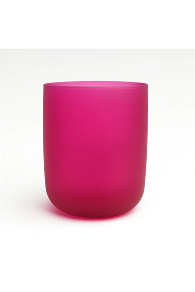 Poyrish كوب زجاجي ملون أيقوني - وردي مطفي 6098-Q