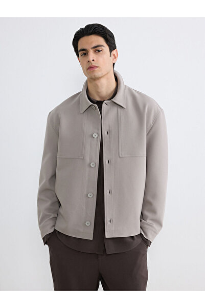 LC Waikiki Καφέ ανδρικό παλτό στάνταρ μεγέθους