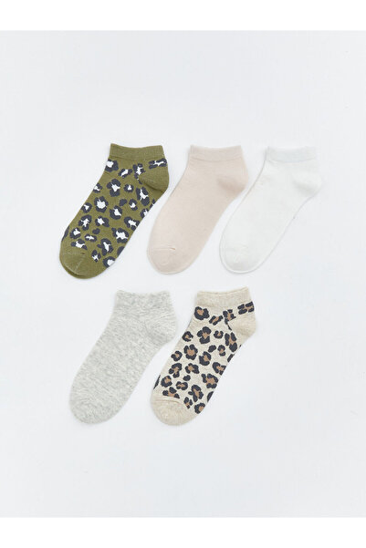 LC Waikiki Nevavm Leopard Patterned Women's Booties Socks 5-Piece Set