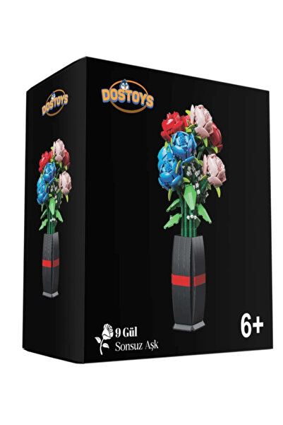Flower Toys Sevgililer Günü Hediyesi Çiçek Yapım Seti Yapı Taşı Sonsuz Aşk 9'...