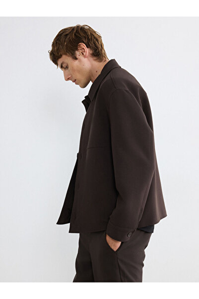 LC Waikiki Καφέ ανδρικό παλτό στάνταρ μεγέθους