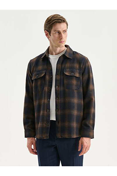 LC Waikiki Rmz Gi̇yi̇m Farkiyla Standard Fit Long Sleeve Checkered Embroidere...