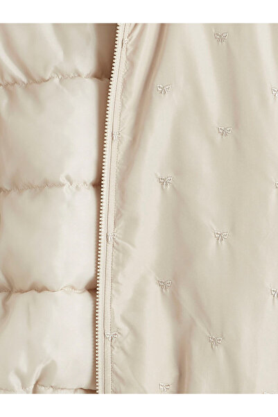 LC Waikiki Κεντημένο με φιόγκο κοριτσίστικο φουσκωτό παλτό