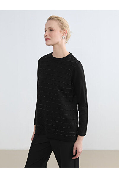 LC Waikiki Rmz Gi̇yi̇m Farkiyla Zero Roba Striped Women's Knitwear Sweater