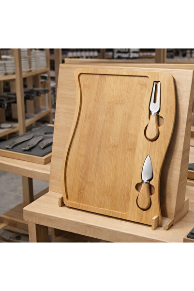 MOON CLOUD BAMBU SUNUM TABAĞI DALGALI MODEL (PEYNİR-MEYVE-ÇİKOLATA)