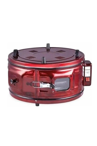Lider Davul Fırın Yuvarlak Fırın Tek Tepsili Bordo