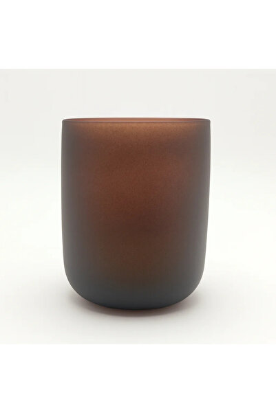 Poyrish كوب زجاجي ملون أيقوني - بني مطفي 138-Q