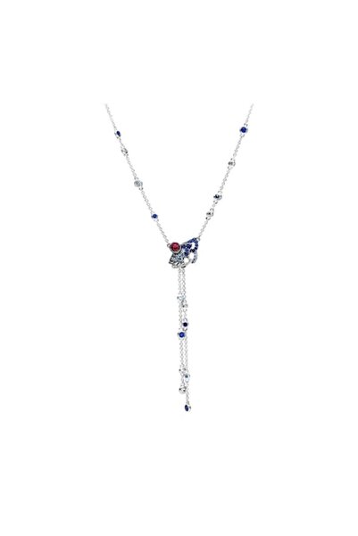 Pandora Fan-shaped necklace with crystal and zirconium in 925 silver - 50cm
