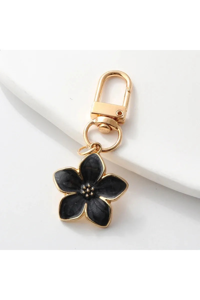 TChic Black Flower Model Accessory, Keychain, Bag Wallet Zipper Accessory, Charm