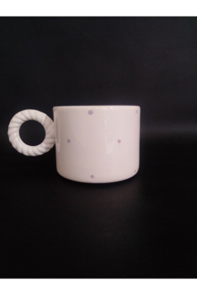 Zümrüdüanka Seramik Purple Dotted Handmade Ceramic Mug