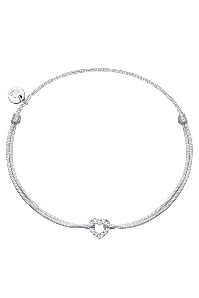 Glanzstücke München Textilarmband Armband Sterling Silber Textil (silber) Zir...