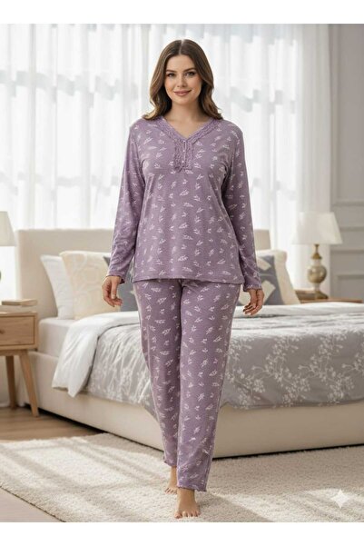 lindros BÜYÜK BEDEN PİJAMA TAKIMI RAHAT VE ŞIK GÖRÜNÜMLÜ