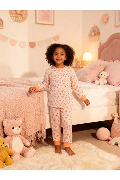 NiCe İç Giyim Памучен комплект пижама за момичета с маншети, сладък десен и ц...