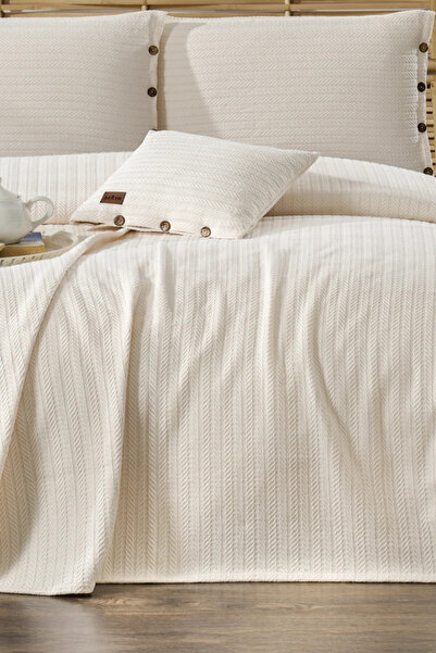 MUEV Bohemian Bedspread Double Size 100% Cotton Pique Buttoned 2 Pillowcases ...