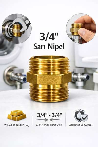 NVT YAPI İNŞAAT Sarı Nipel 3/4 25mm