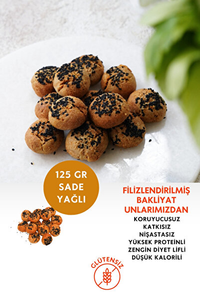 Mikro Herküller Glütensiz Mahlepli Tuzlu Kurabiye 125 gr/Filizlendirilmiş Unl...