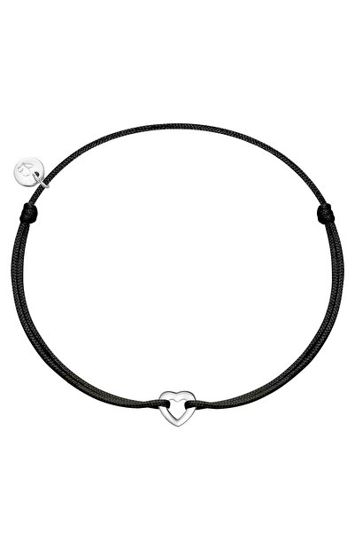 Glanzstücke München Textilarmband Armband Sterling Silber Textil (schwarz)