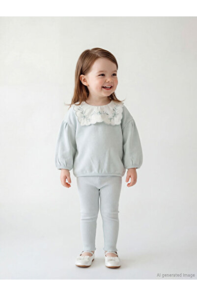 LC Waikiki Crew Neck Baby Girl Sweatshirt and Leggings