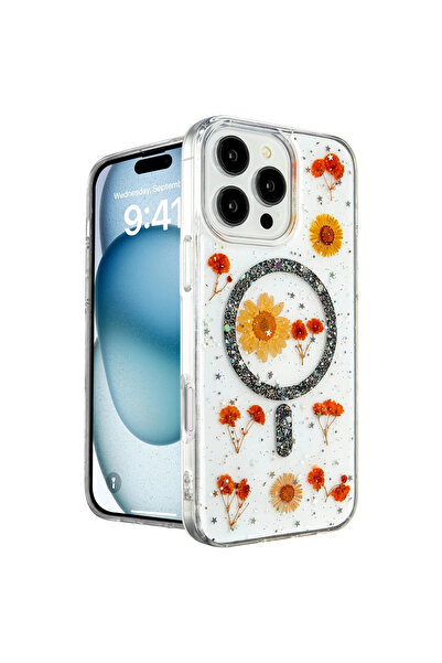 eco port حافظة آيفون 16 برو ديزي لامعة Magsafe - أسود