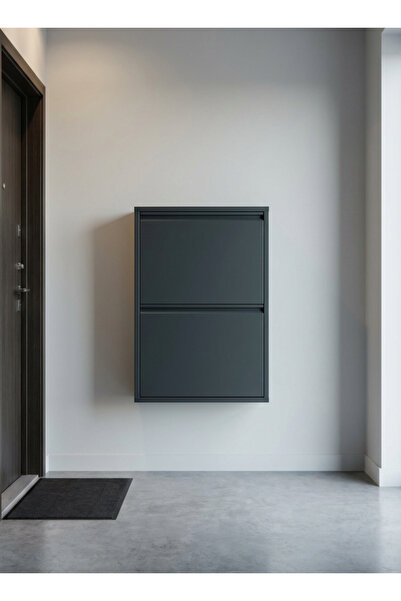 OVROL İkili 2'li Metal Ayakkabılık Premium Antrasit