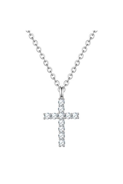 Lulu & Jane Modeschmuckhalskette Kette mit Anhänger Zirkonia weiß