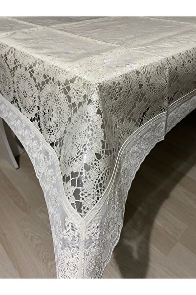 YEK HOME TEKSTİL 120cm X 150cm Liquid-Resistant Lace-Look Wipeable Tablecloth