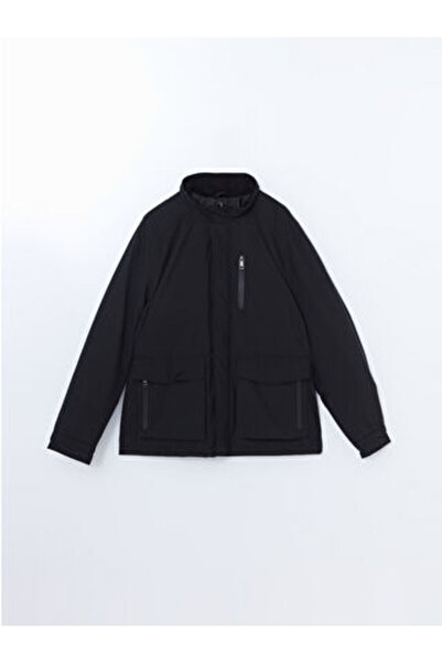 LC Waikiki معطف رجالي من plus-store بياقة عالية وأكمام طويلة، يُغلق بسحاب من ...