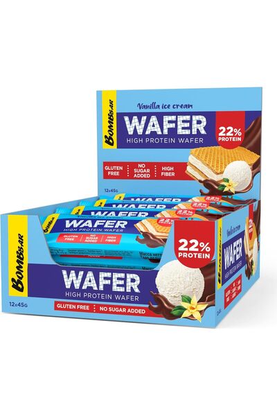 BOMBBAR High Protein Wafer with Vanilla Ice Cream Flavor
