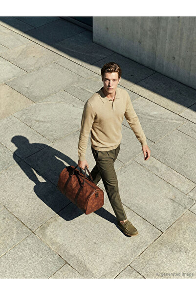 LC Waikiki سترة تريكو رجالية ذات ياقة بولو صفراء