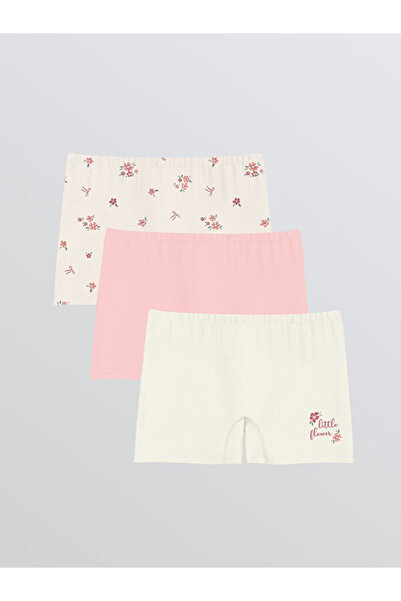 LC Waikiki Rmz Gi̇yi̇m Farkiyla Floral Girls' Boxer 3-Piece Set
