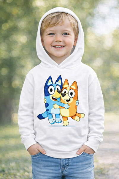 Tiny and Co 100% Cotton Bluey Printed Children's Hooded Sweatshirt