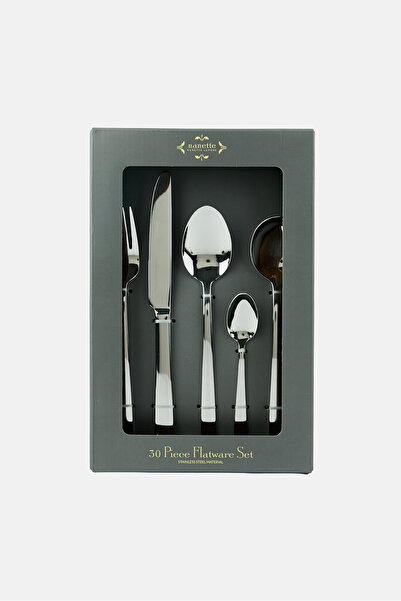 NANETTE LEPORE 30 Pieces Stainless Steel Flatware Set, Silver