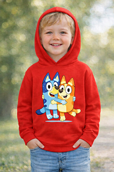 Tiny and Co 100% Cotton Bluey Printed Children's Hooded Sweatshirt