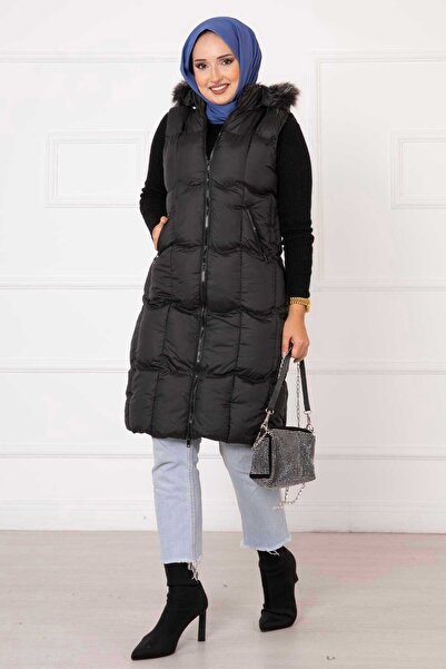 EBRUTESETTÜR Pocket Detailed Filling Vest Black