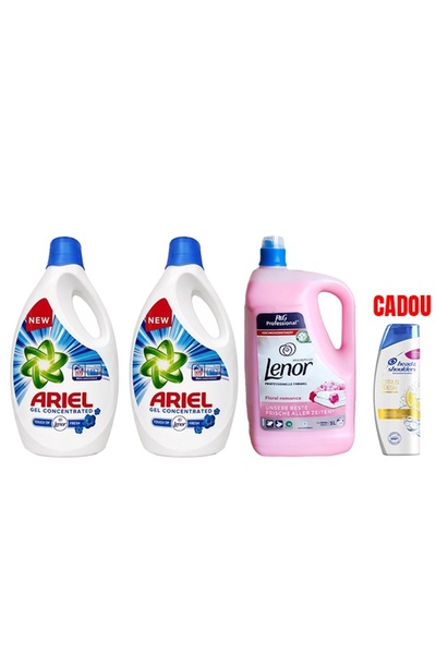 Ariel 2x Color 5.7 L + Lenor Balsam Profesional 5L + CADOU Head & Shoulders C...