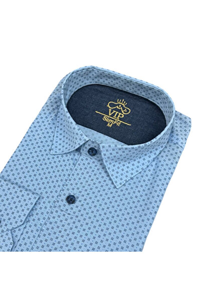 EREN STYLE Slim Fit Cotton Long Sleeve Pocketless Sports Shirt (Slim Fit Model)