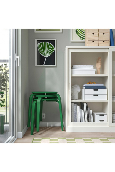 IKEA KYRRE ahşap tabure , yeşil