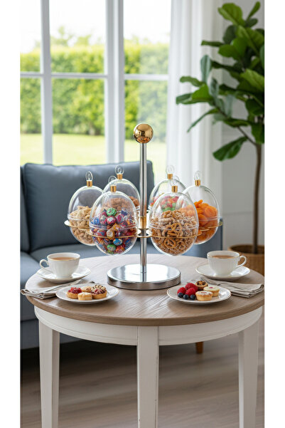 Generic A luxurious serving tray set with an elegant stand and comfortable ha...