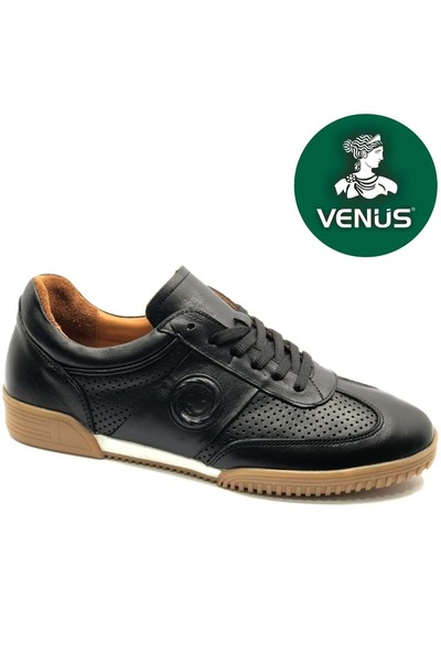 Venüs Fulmar Genuine Leather Orthopedic Women's Casual Shoes Black