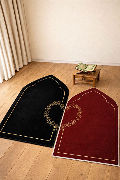 Nihai Ev Dijital Diz Ağrıtmayan Yumuşak Kaymaz Kalpli Çift Seccadesi Namazlık...